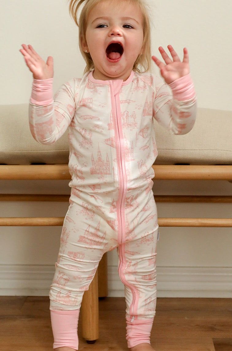 Pink Toile Zipper Pajama