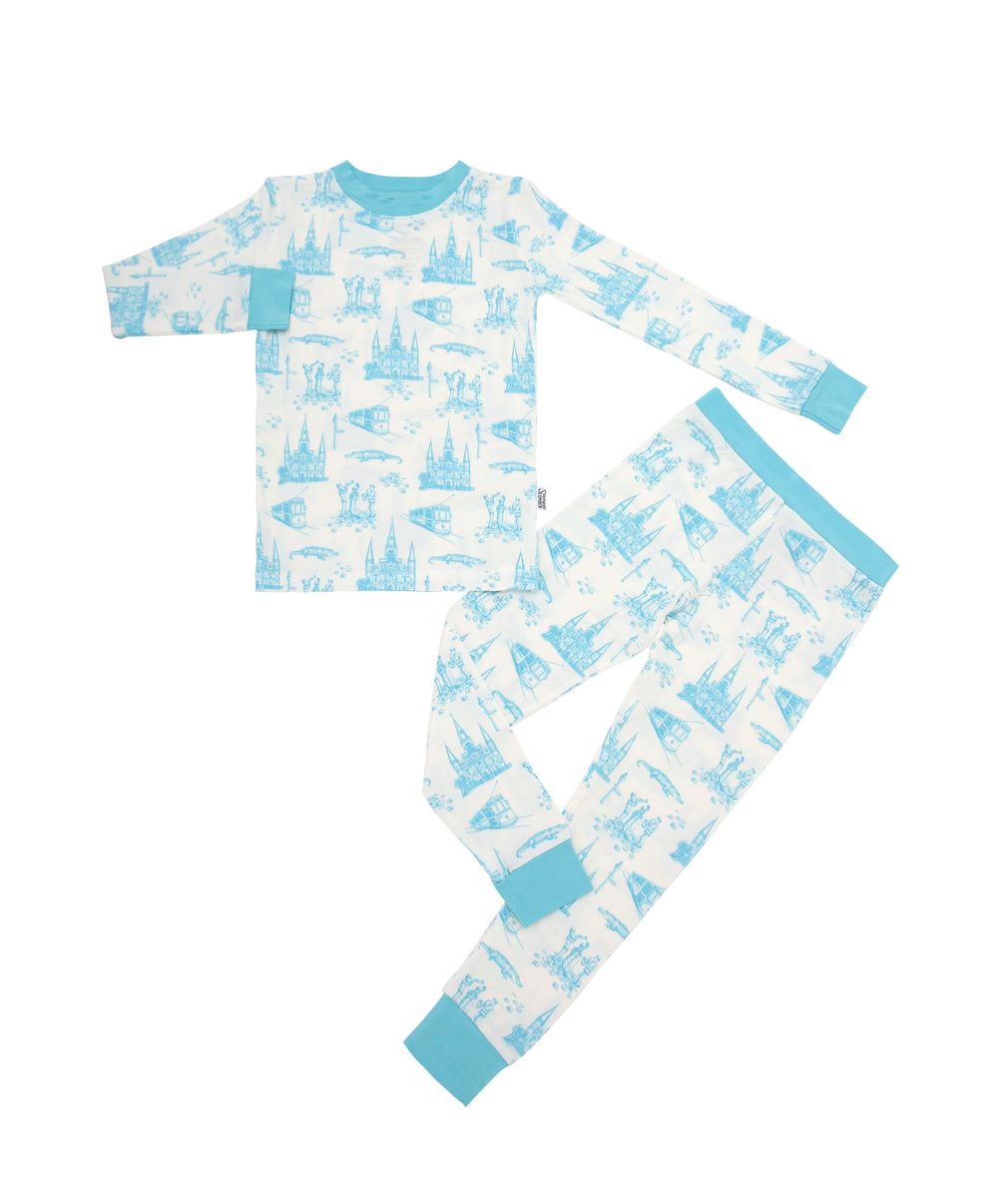 Blue Toile Two Piece Pajama