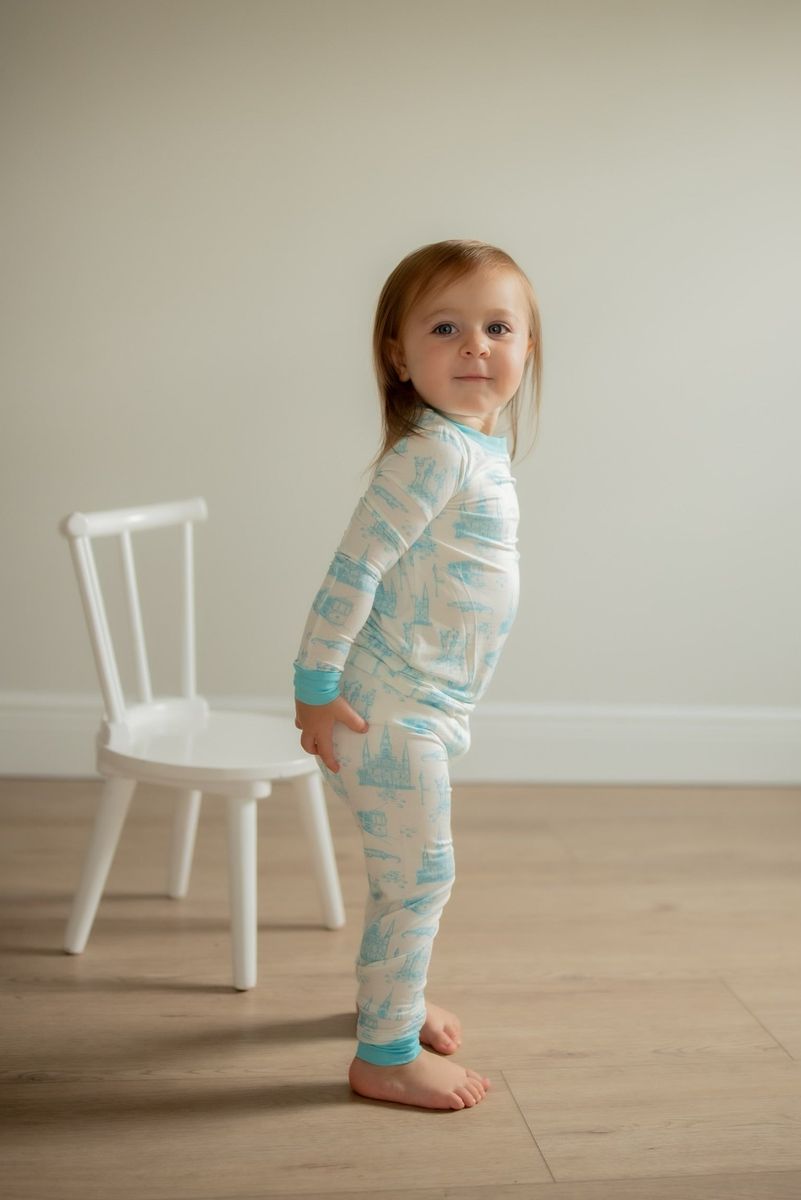 Blue Toile Two Piece Pajama