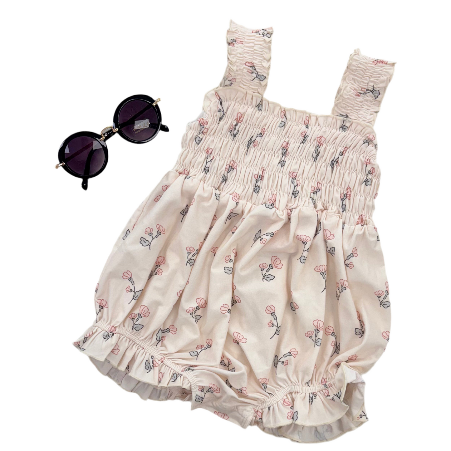 Spring Buds Smocked Romper