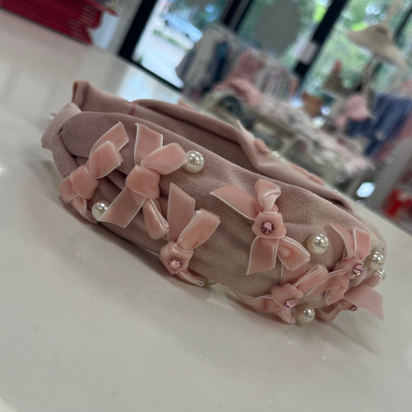 Velvet Multi Bow Pearl Headband