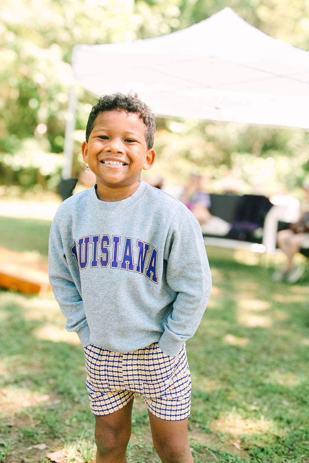 Louisiana Kids Crewneck Pullover | Purple + Gold