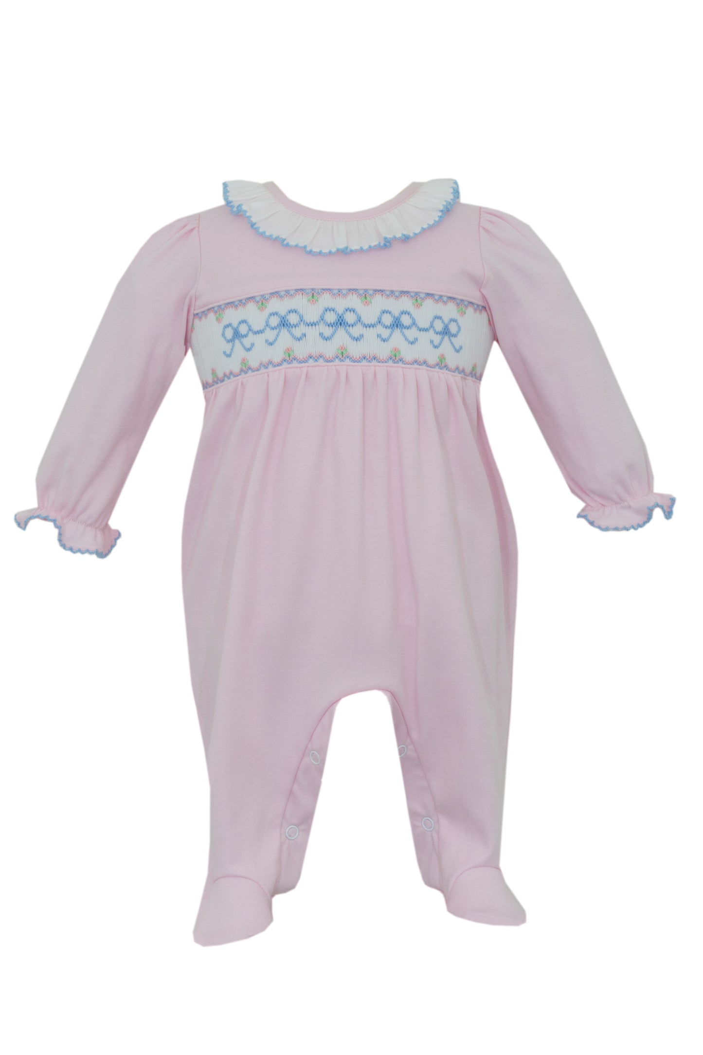 Bows Pink Footie