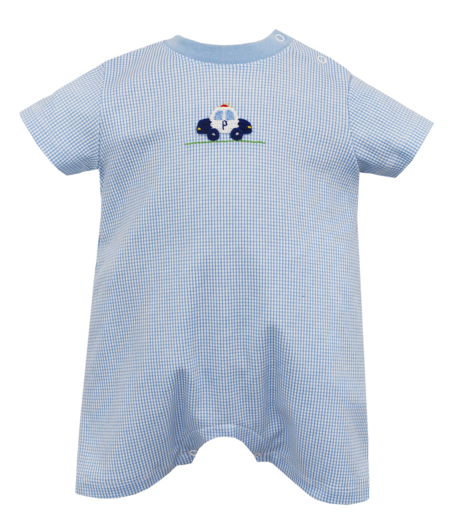 Cop Car Gingham Romper