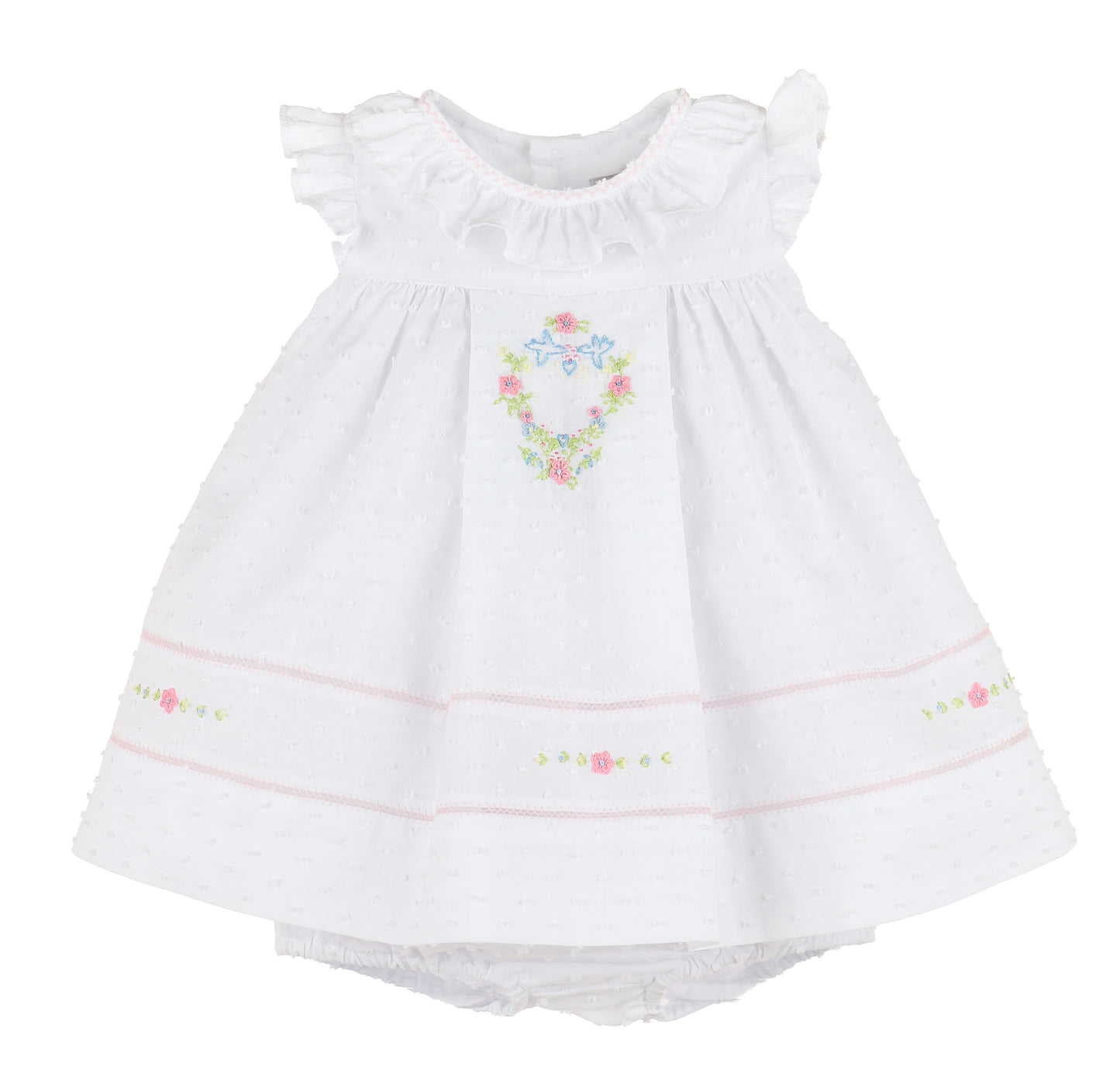 White Dotted Ruffle Float
