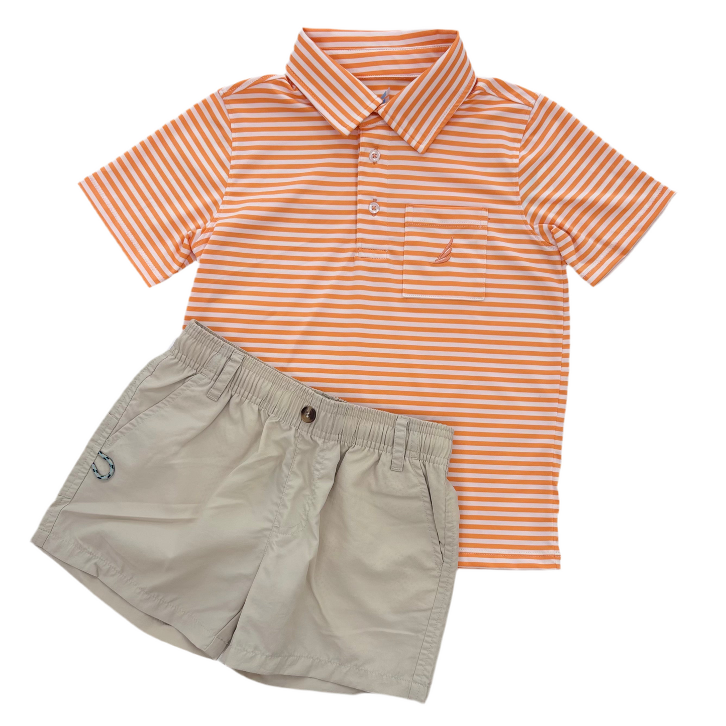 Brooks Orange Stripe Polo
