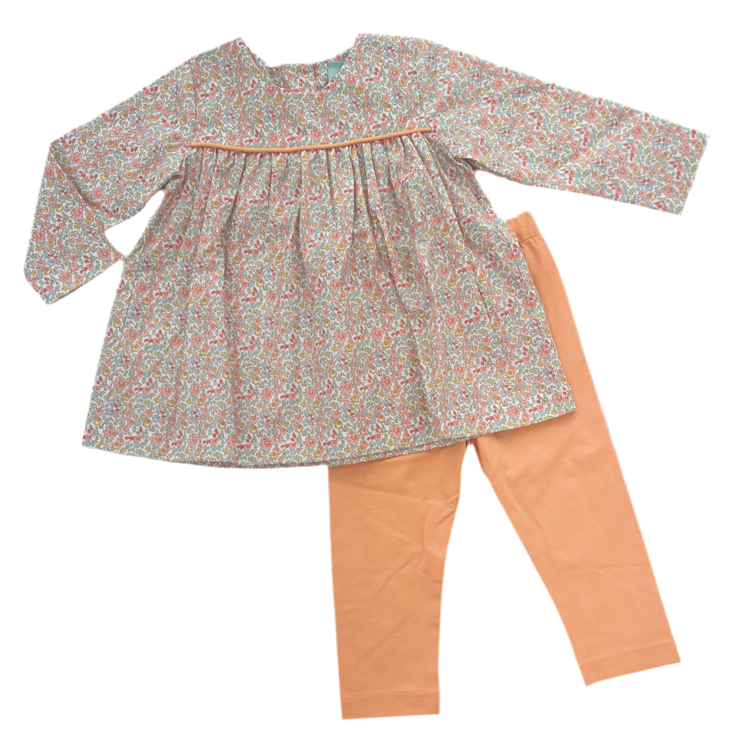 Peach Floral Collar Legging Set