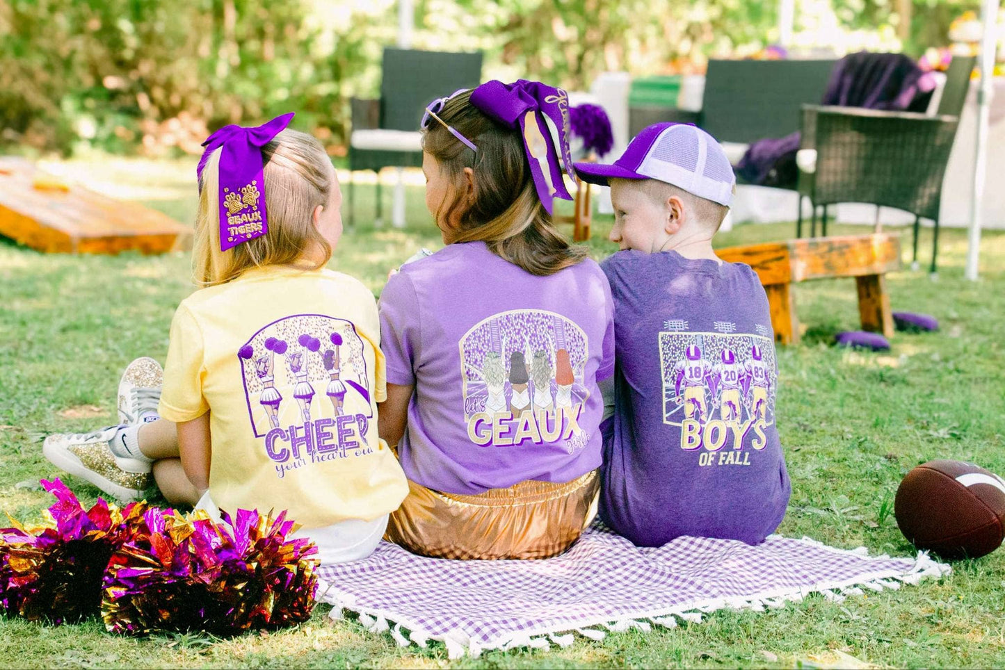 Cheerleaders | Purple + Gold | Football Kid’s Tee