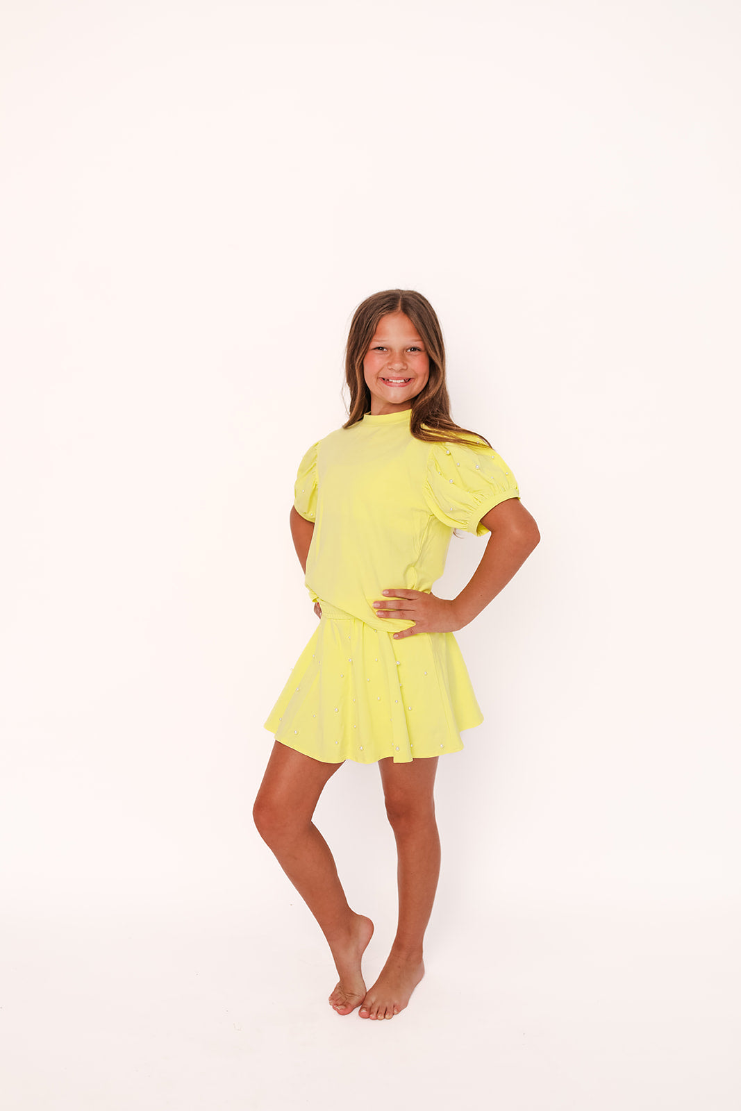 Yellow Pearl Skort Set