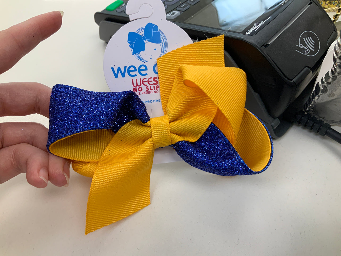 Medium Two Tone Glitter Bow - 9052