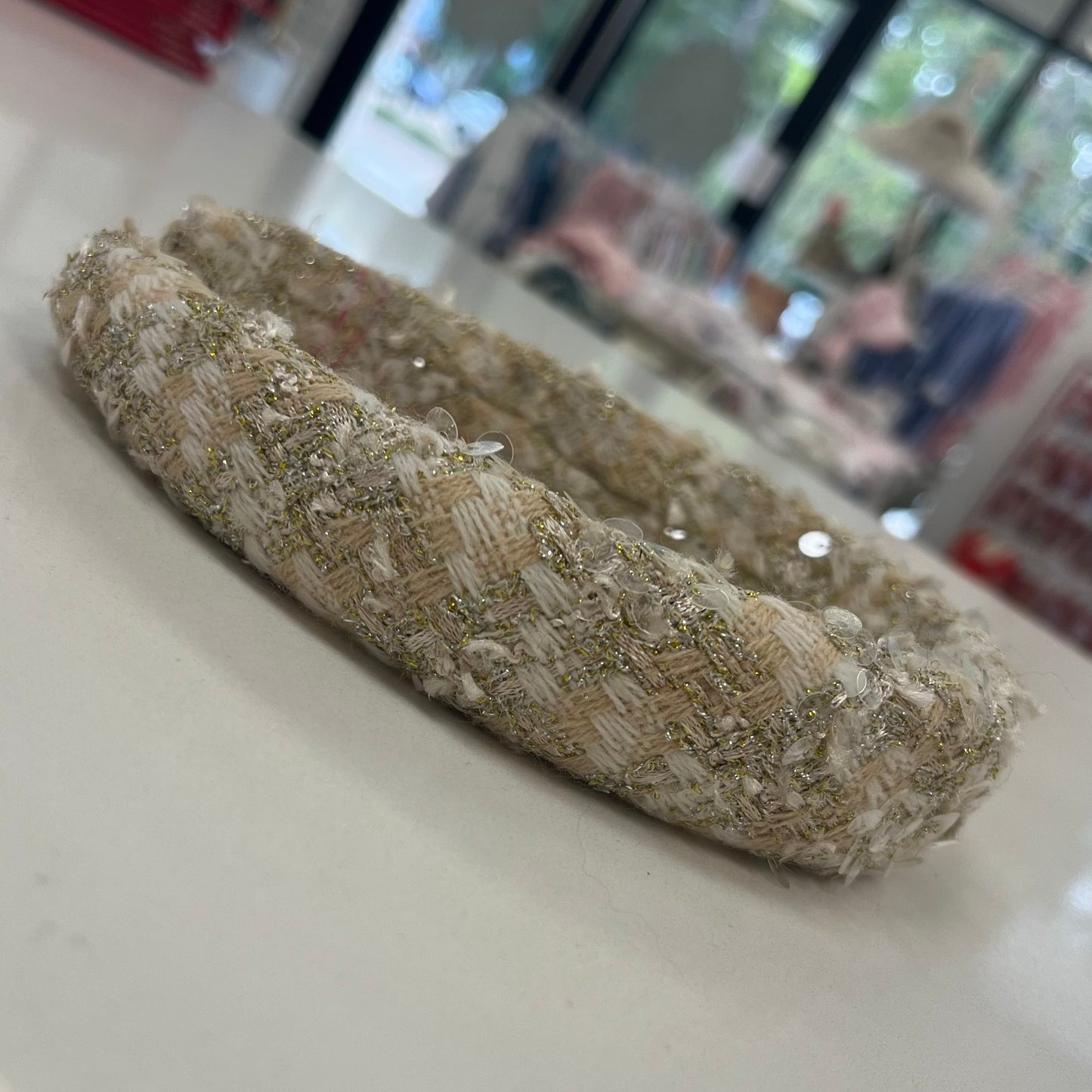 Padded Crystallized Tweed Headband