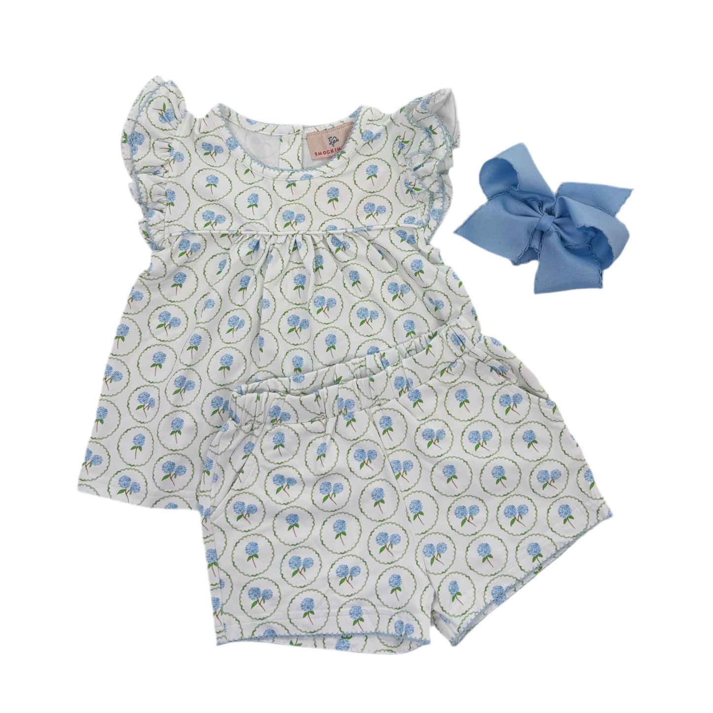 Blue Hydrangea Short Set