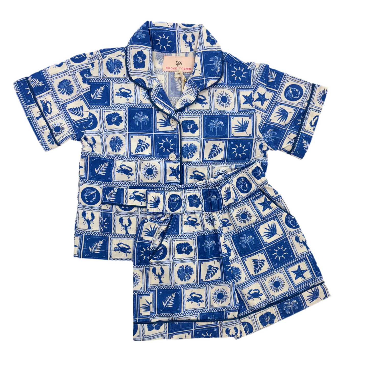 Blue Quilt Pajama Set