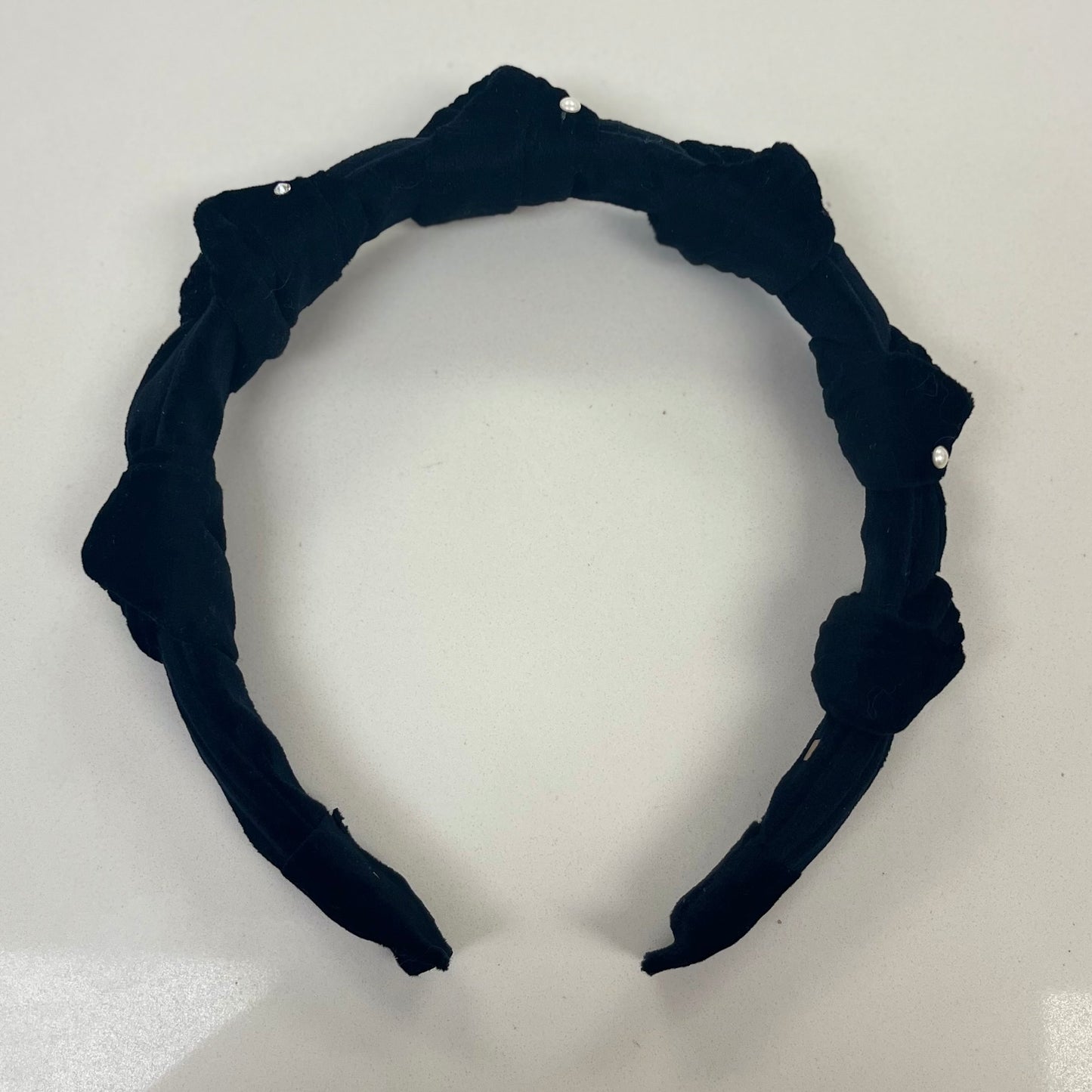Black Velour Knot Headband