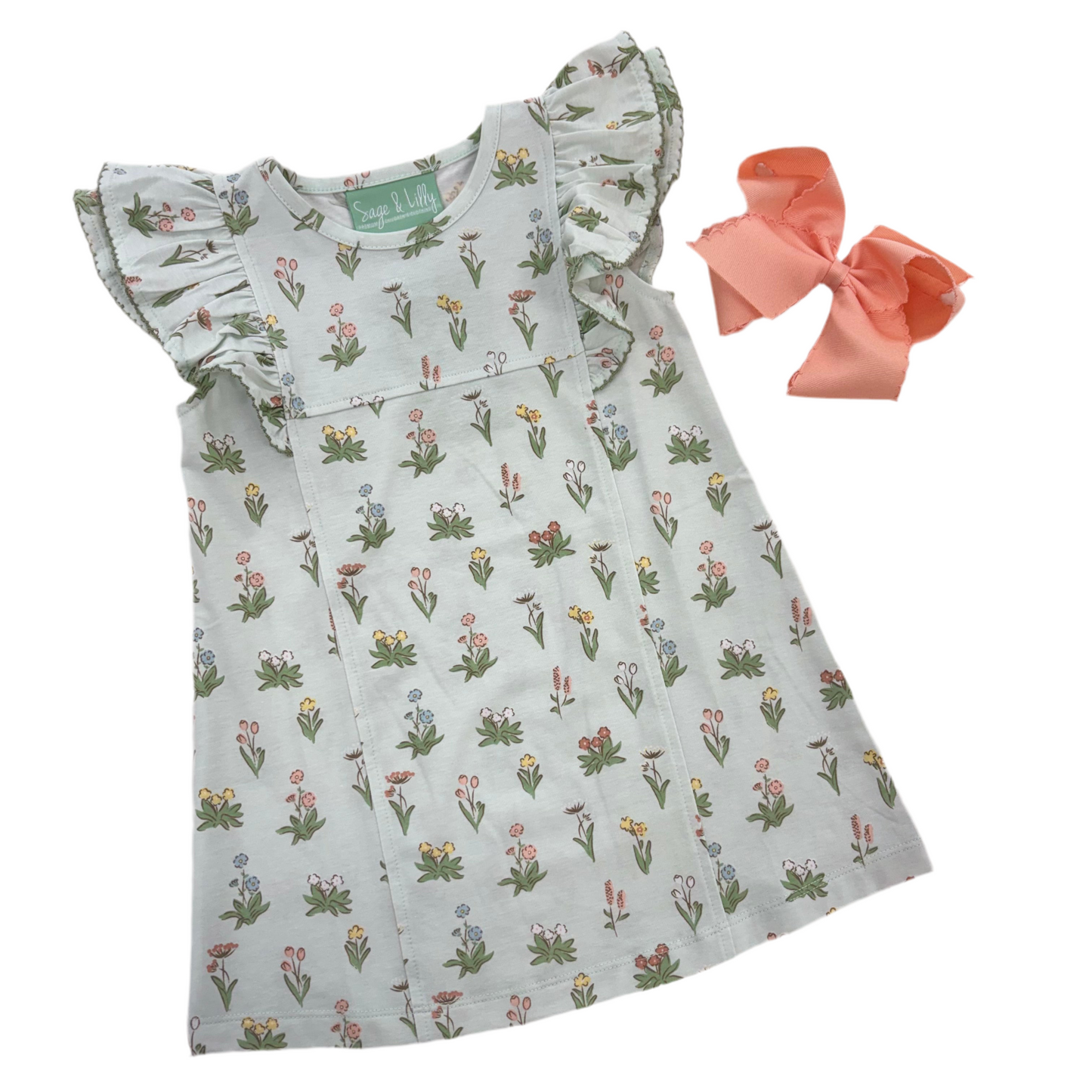 Vintage Floral Ruffle Dress