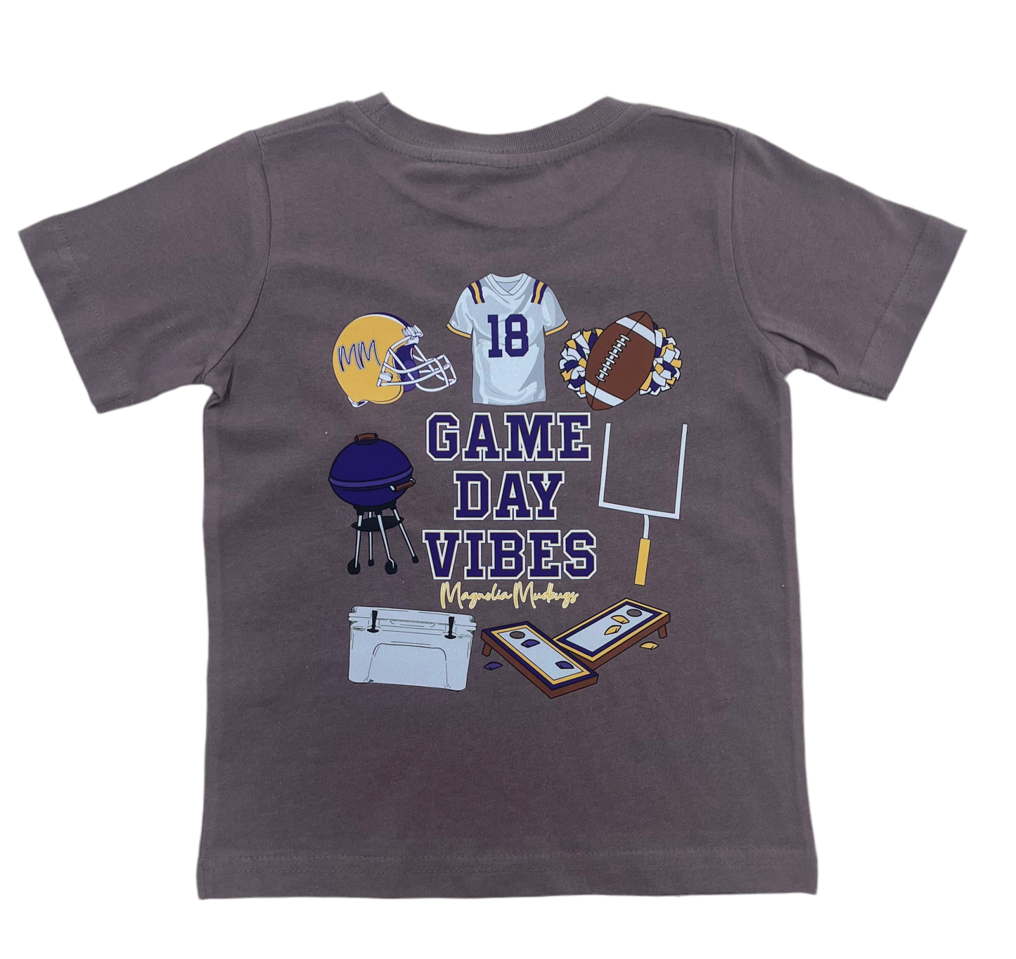Game Day Vibes | Purple + Gold | Football Kid’s Tee