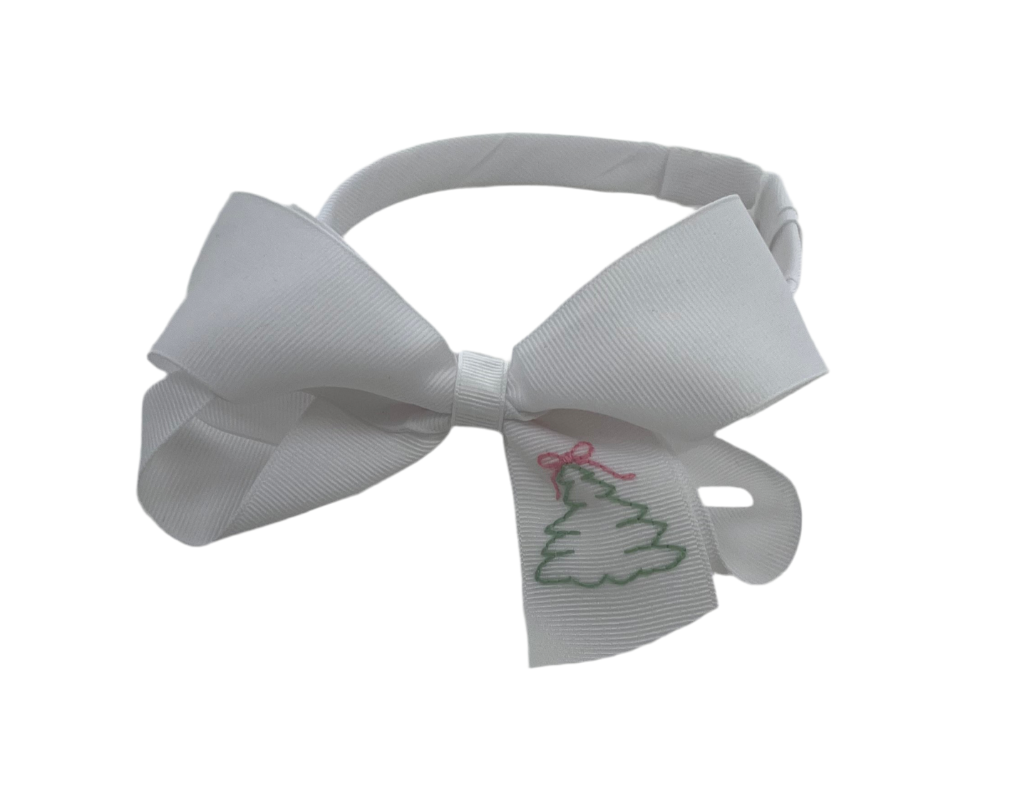 Christmas Tree Via Headband Bow