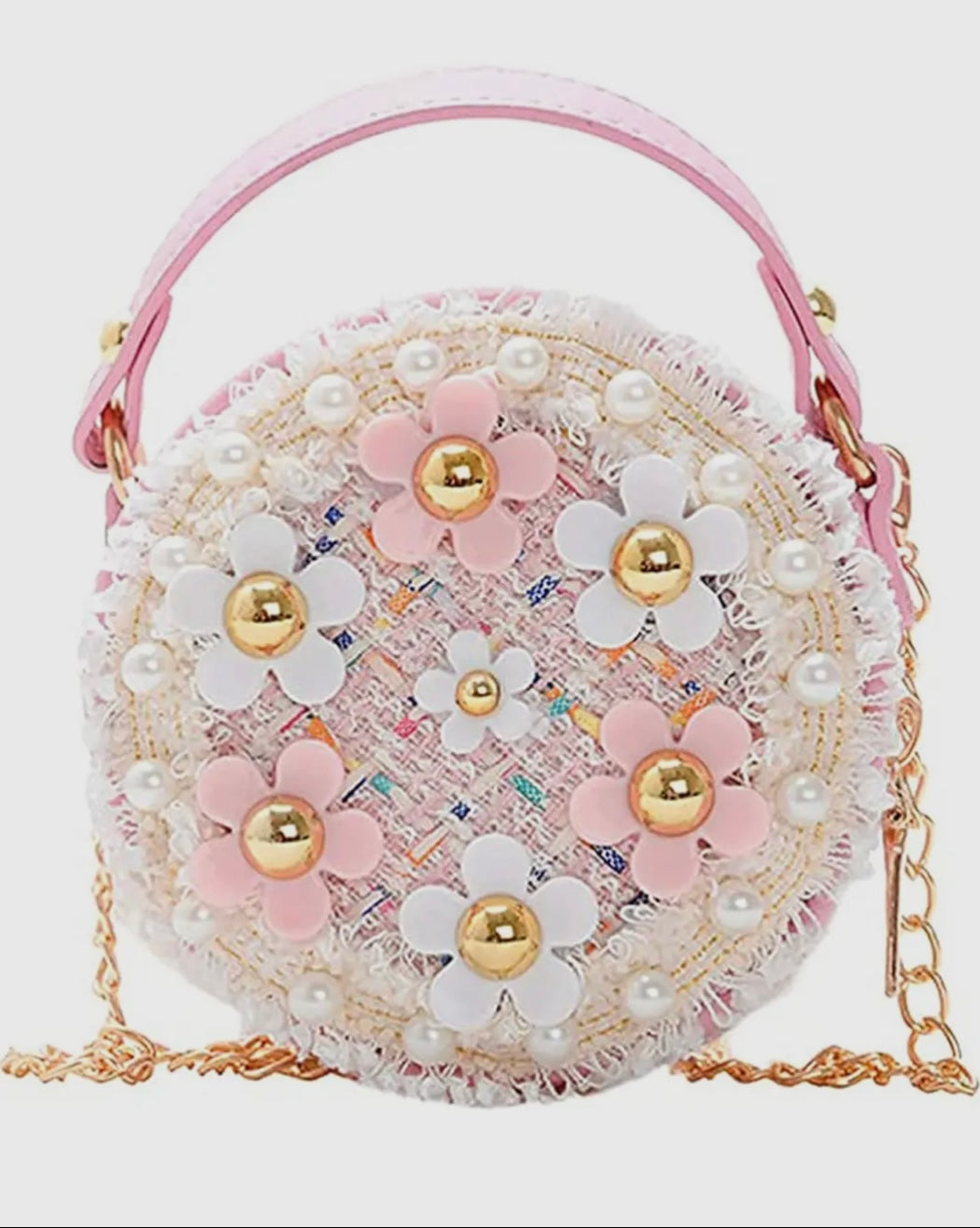 Flower Tweed Mini Purse
