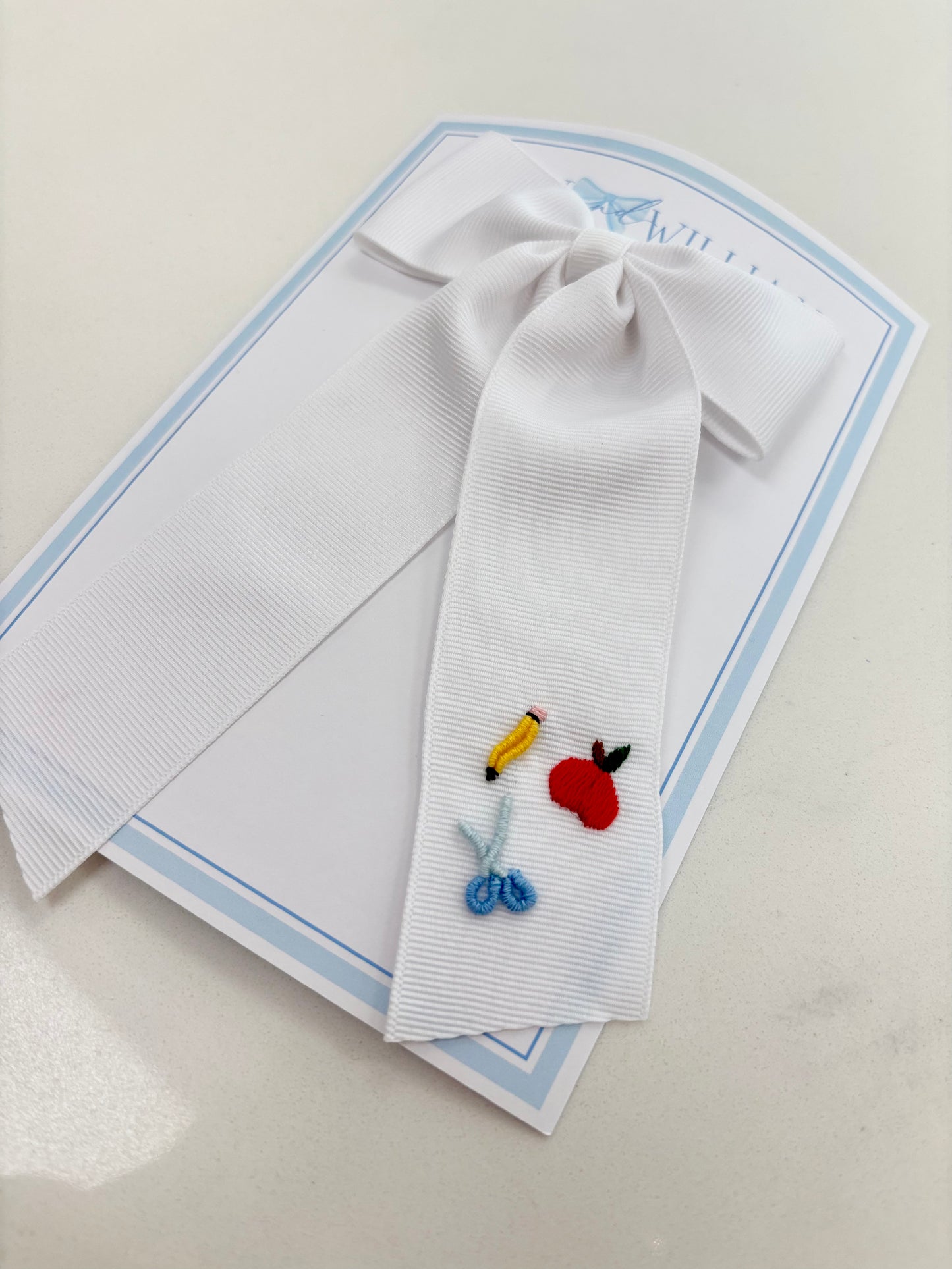 School Supplies Tail Bow