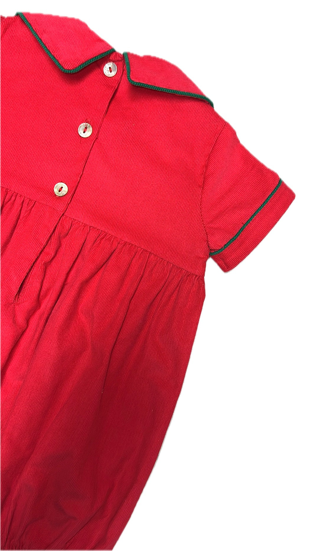 Christmas Red Corduroy Boy’s Romper