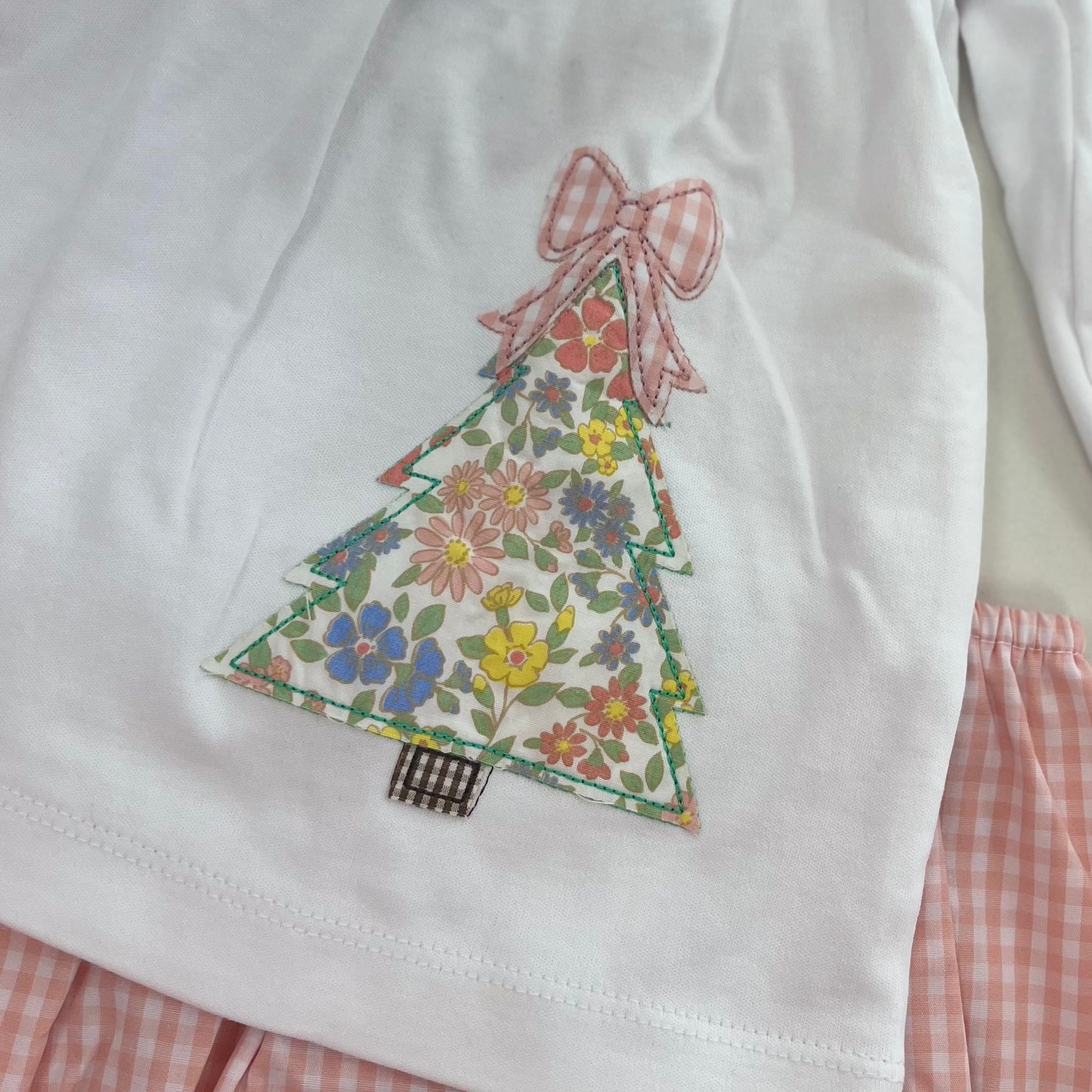 Christmas Tree Appliqué Bloomer Set