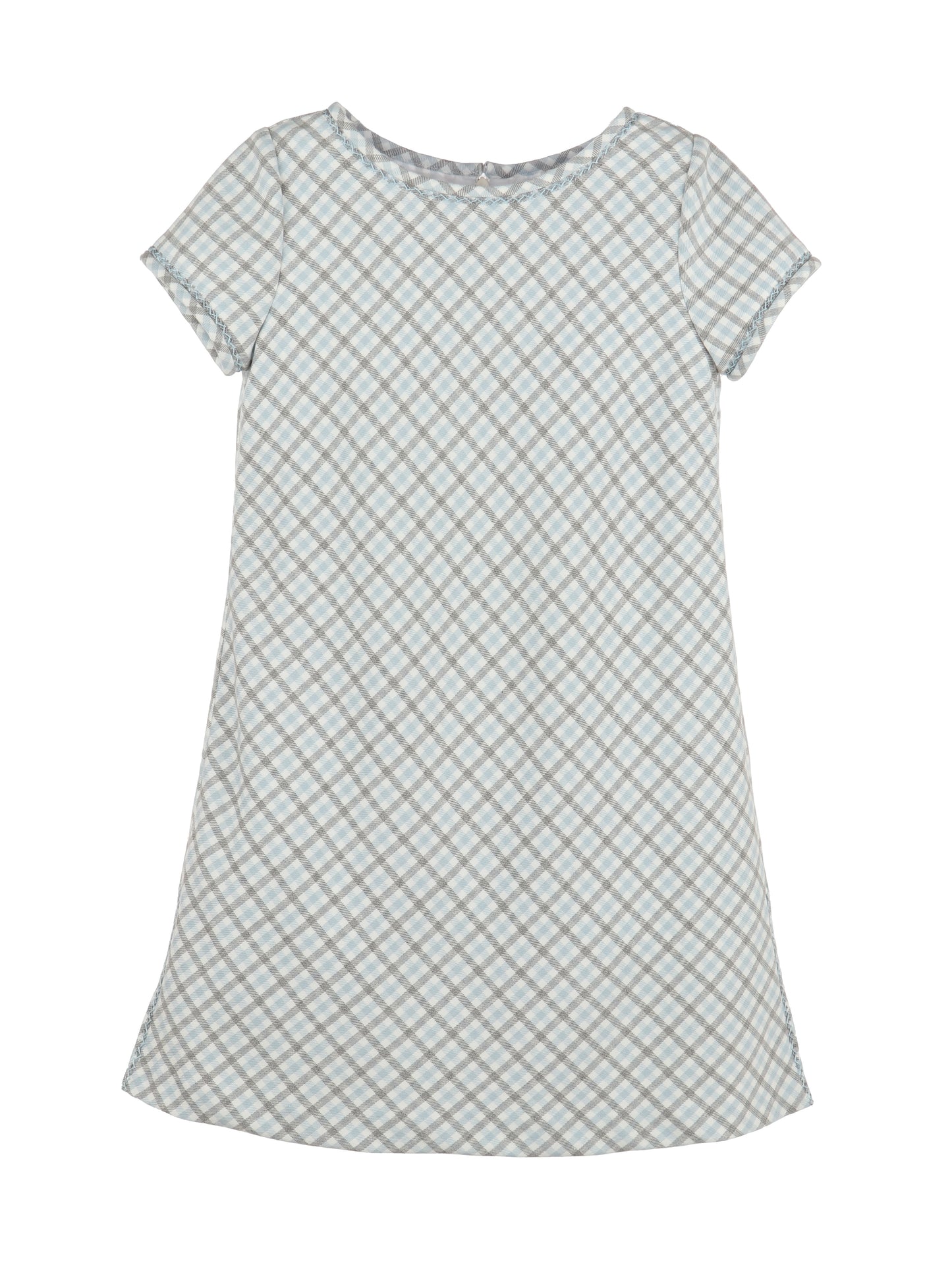 Gingham Check Stitches Shift Dress