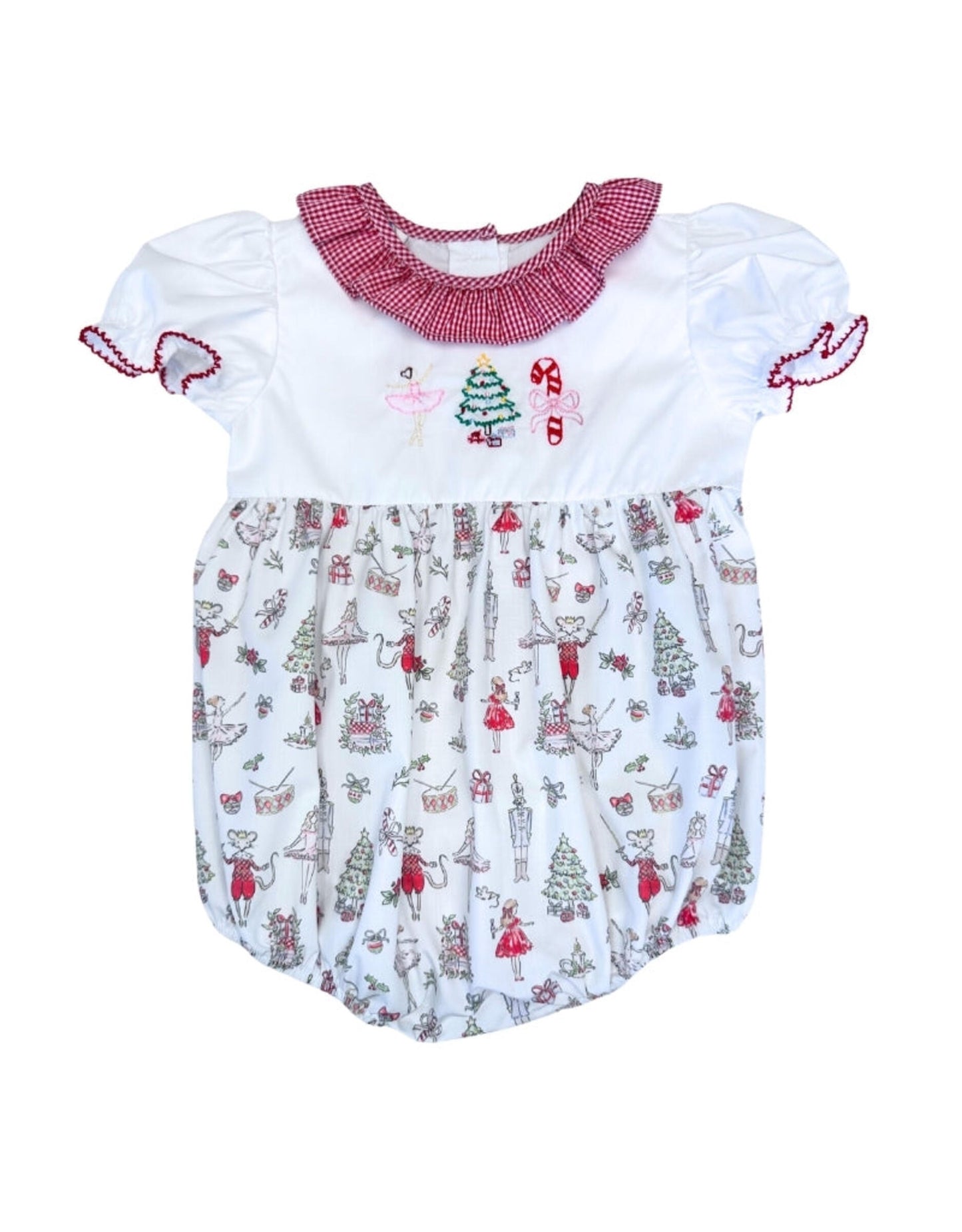 Nutcracker Print Embroidered Bubble