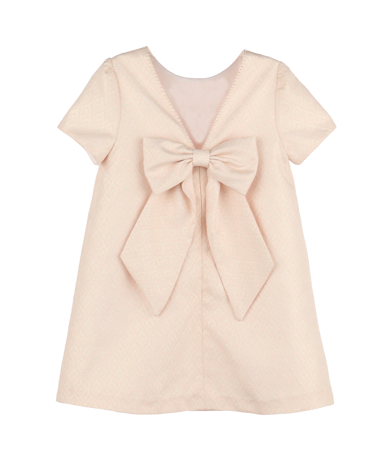 Pink Jaquard Twinkle A-Line Dress