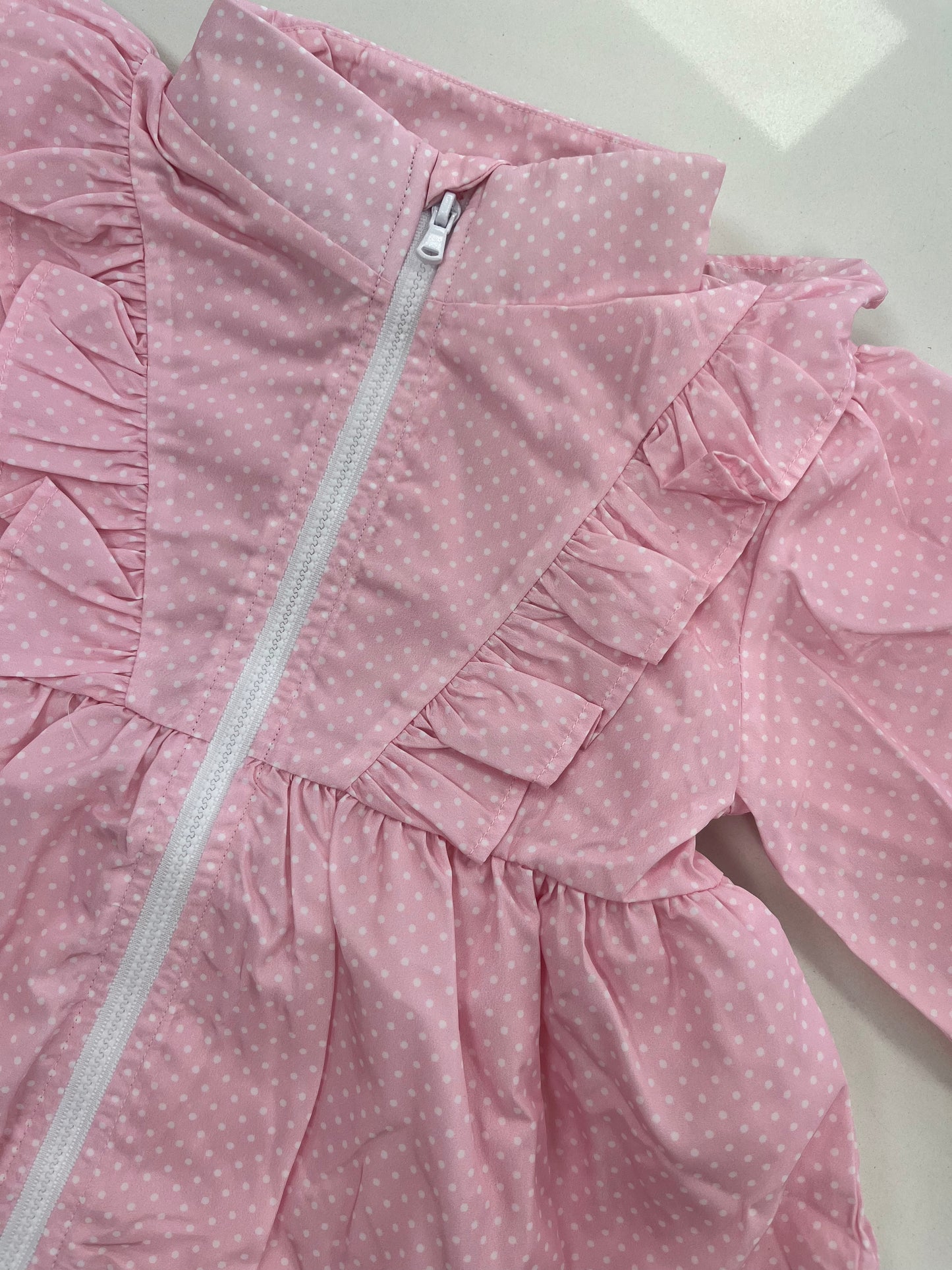 Pink Ruffle Dot Wind Jacket