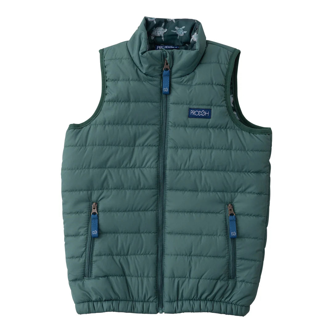 Green Turtle Puffer Vest