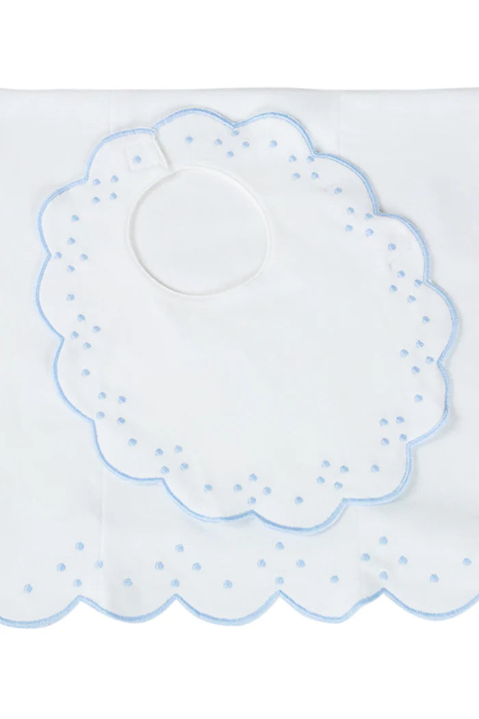 Bib & Burp Set - Scallop Dots
