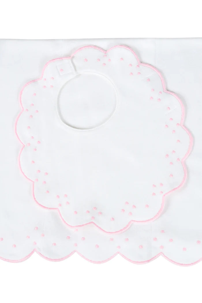 Bib & Burp Set - Scallop Dots