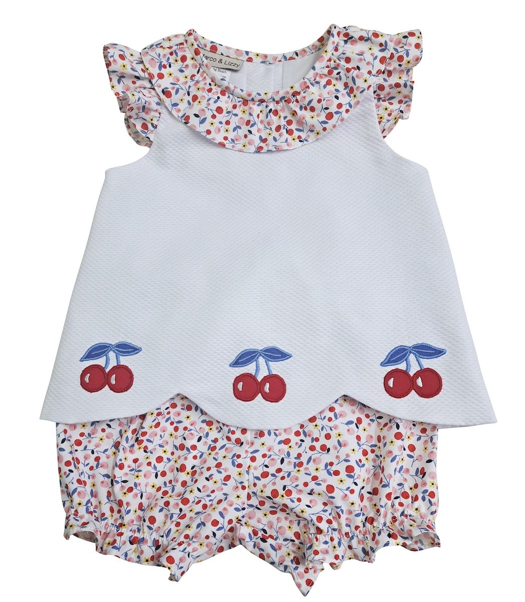 Cherries Applique Bloomer Set