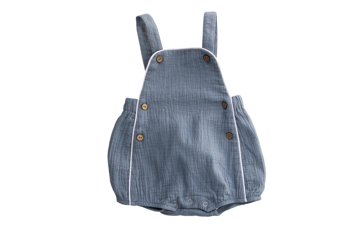 Dusty Blue Overalls Romper