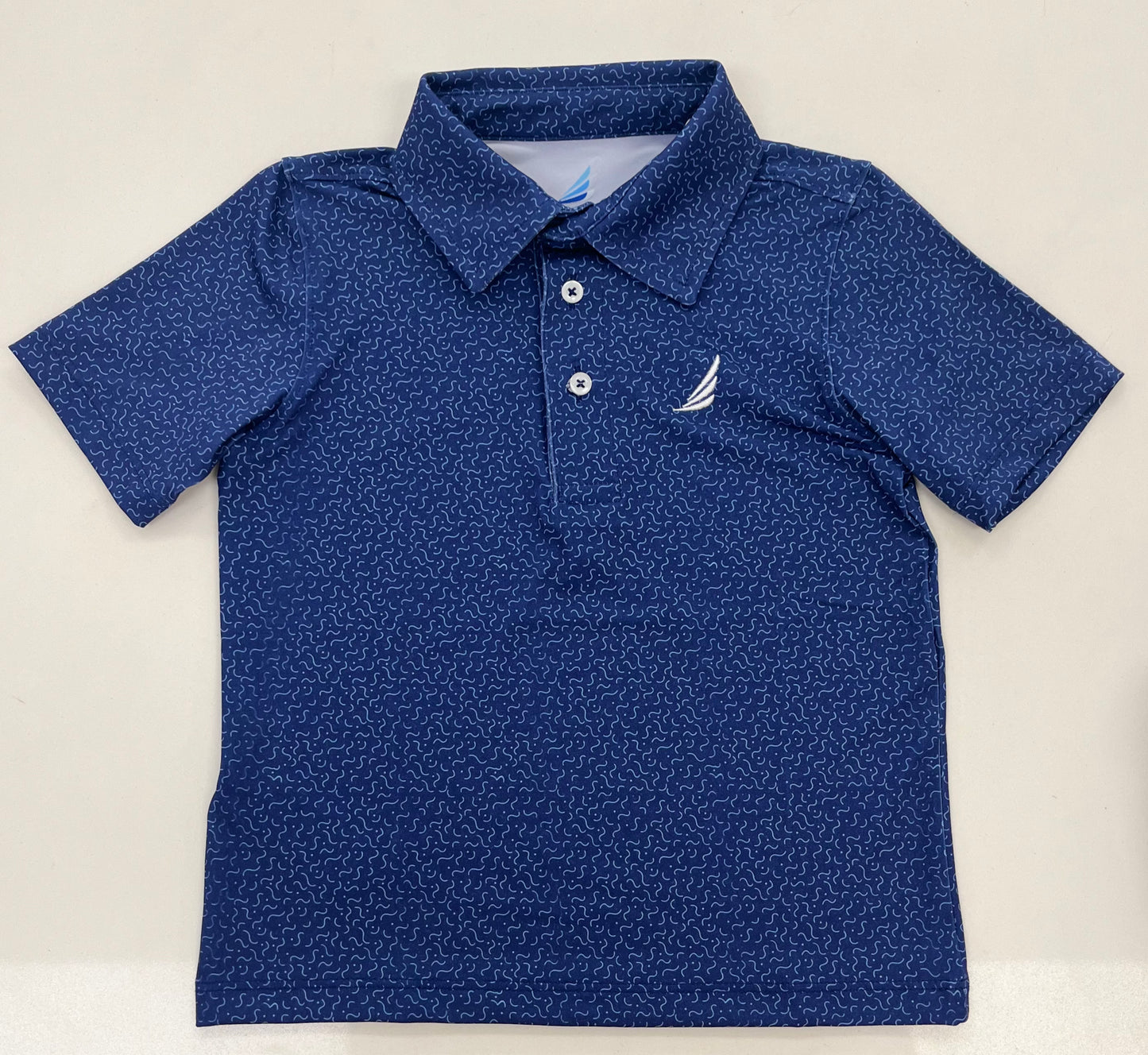 Miles Navy Squiggles Polo