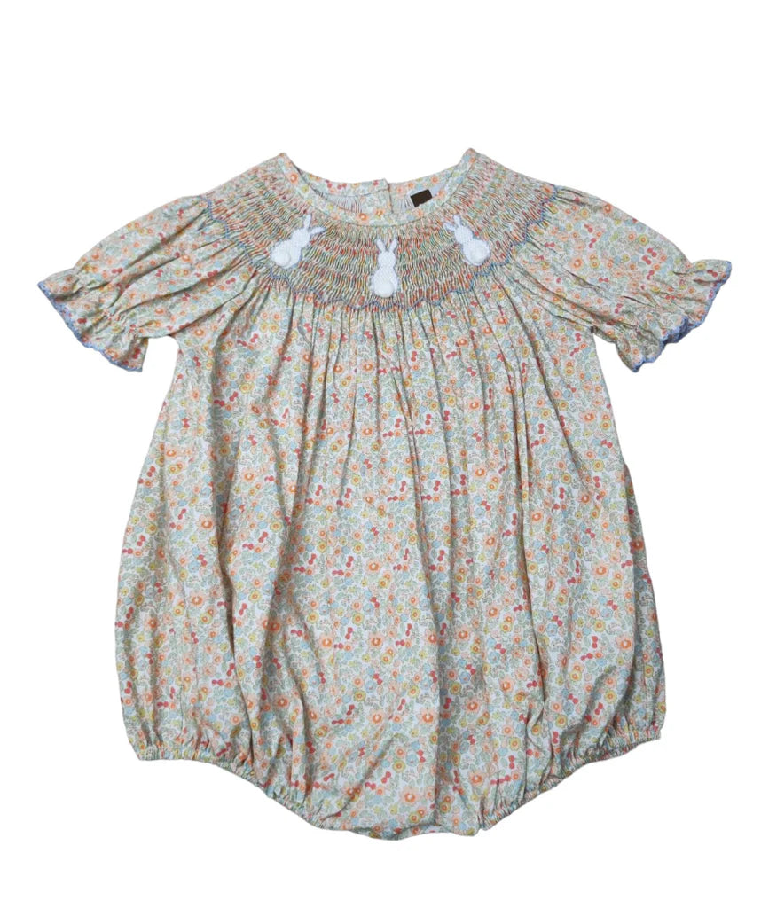 Hippity Hop Smocked Floral Bubble