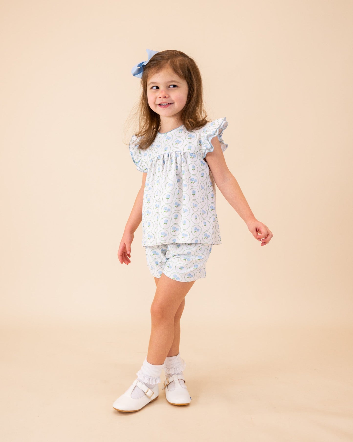 Blue Hydrangea Short Set