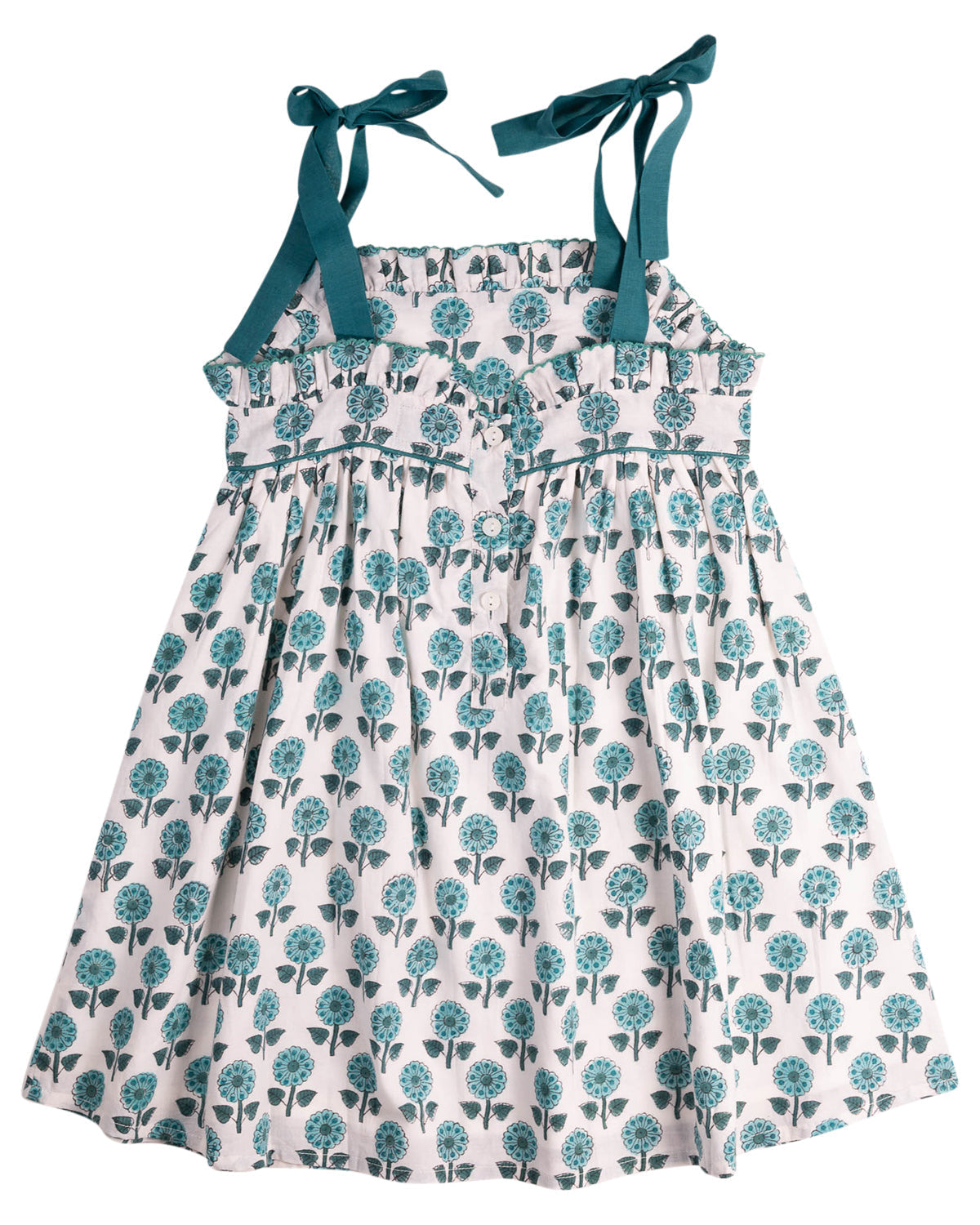 Teal Floral Block Dress