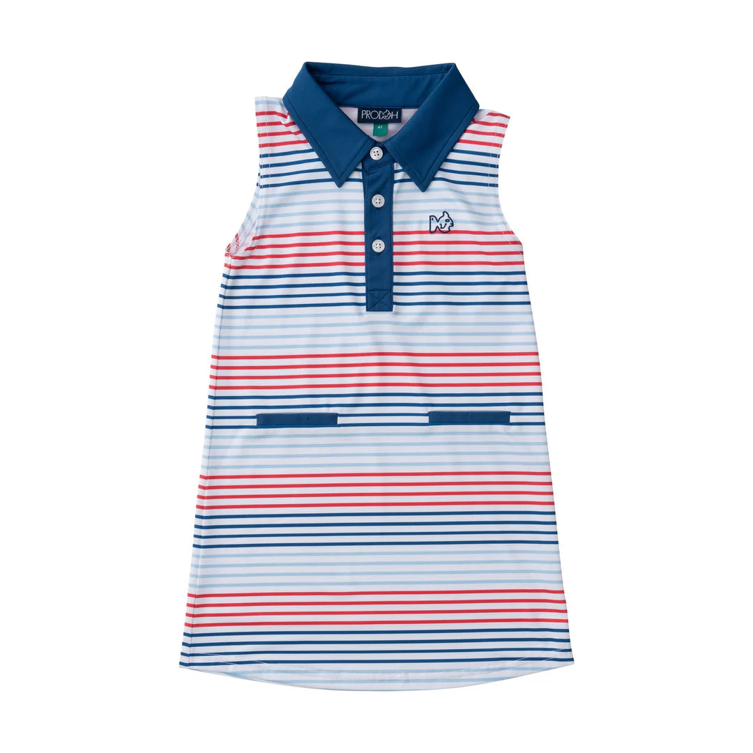 Americana Stripe Polo Dress