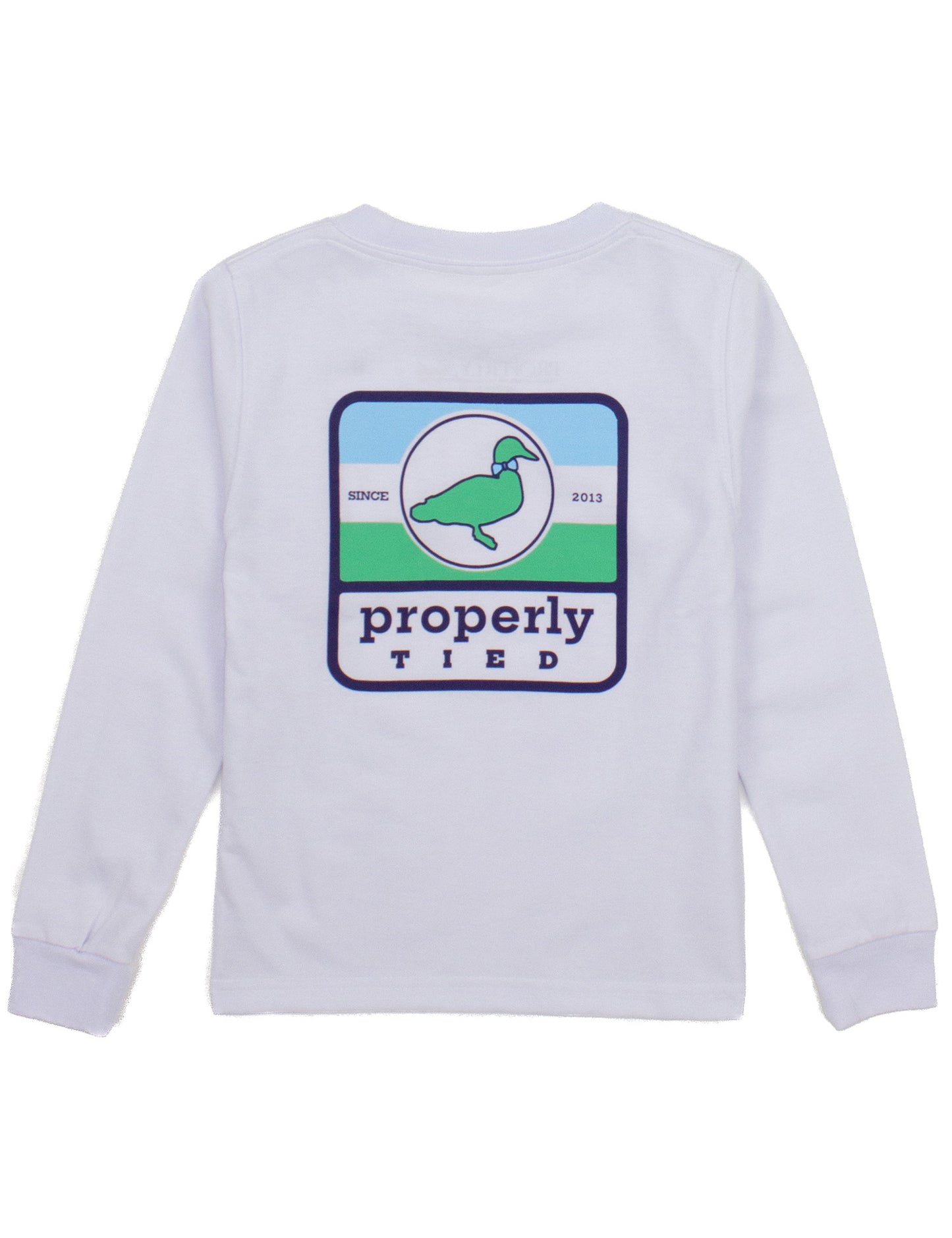 Boys Sign Logo LS Tee White
