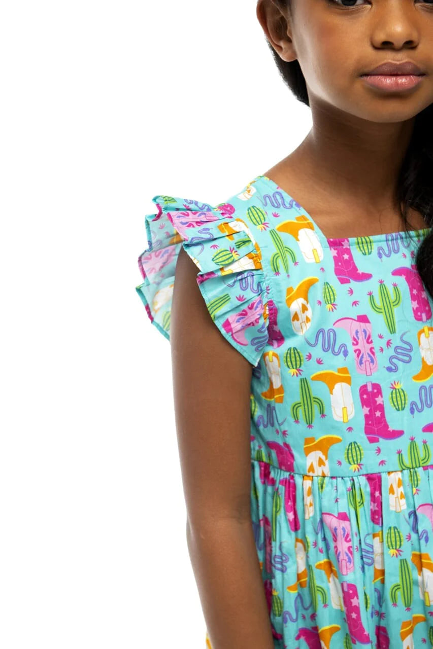 Turquoise Cowboy Annie Dress