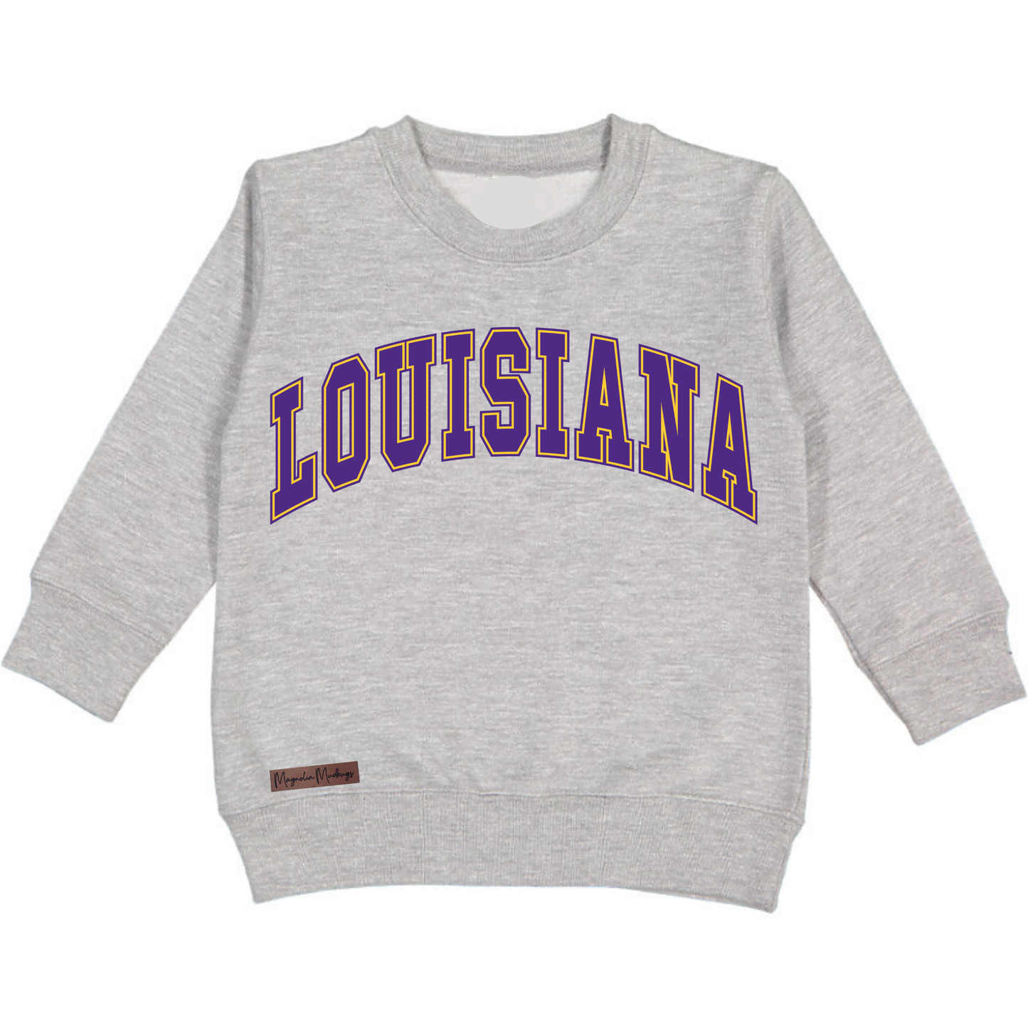 Louisiana Kids Crewneck Pullover | Purple + Gold