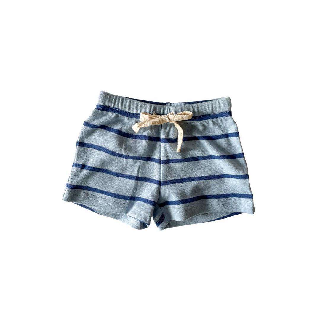 Blue Stripes Knit Shorts