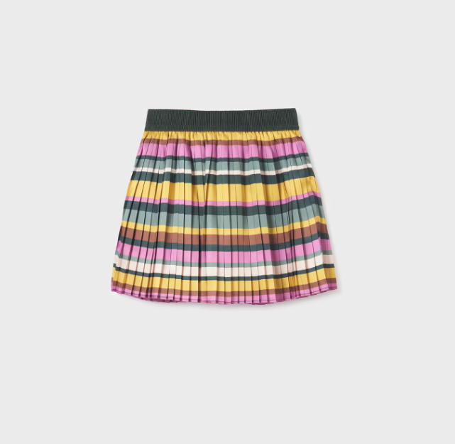 Striped Pleated Skirt