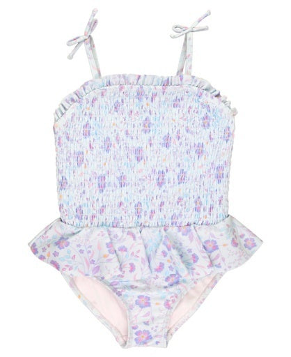 Peplum Smocked Bodice One Piece