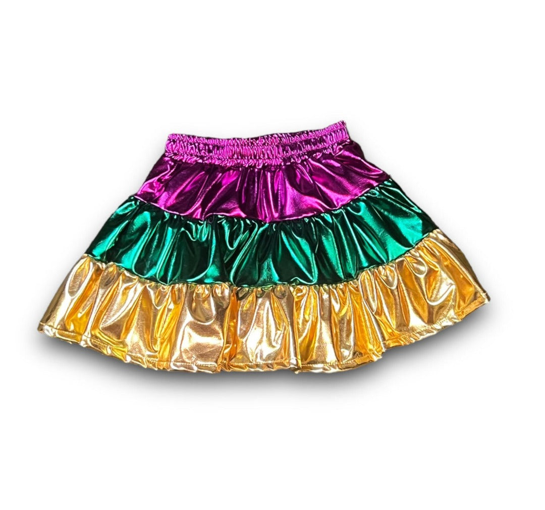 Mardi Gras Metallic Skort