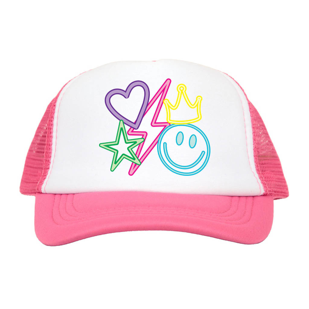 Happy Neon Hot Pink Trucker