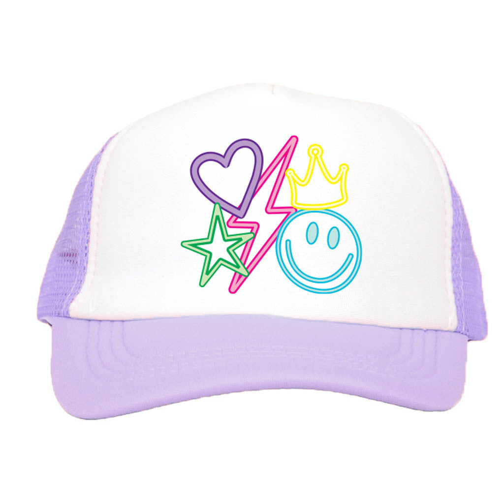 Happy Neon Lavender Trucker