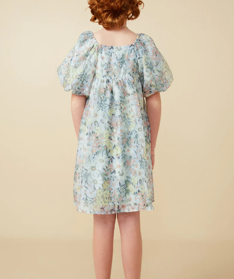 Floral Organza Puff Sleeve Dress