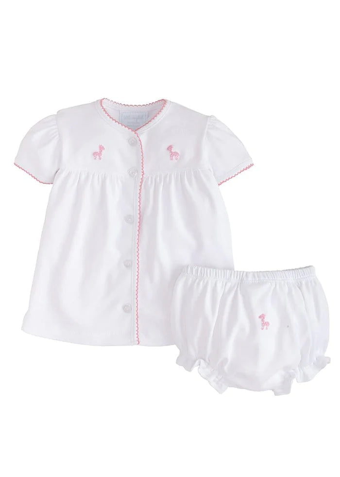 Pink Giraffe Layette Knit Set